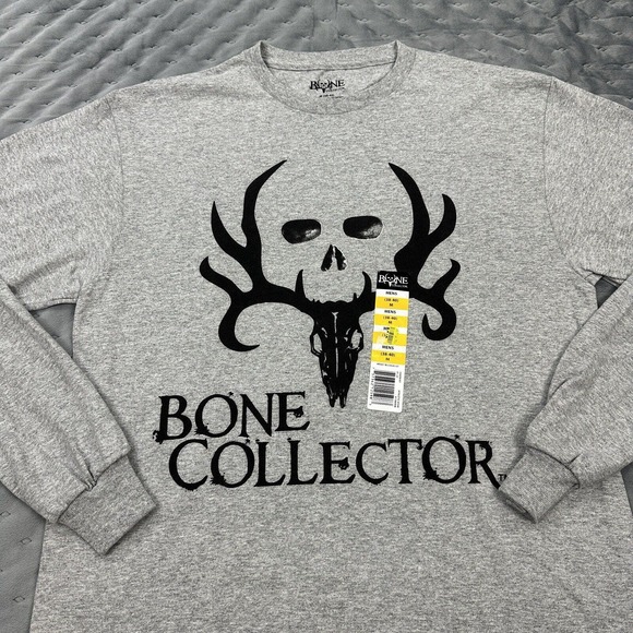 Bone Collector Shirt Mens Medium Gray Long Sleeve Pullover Hunting Crewneck NWT - Picture 3 of 10